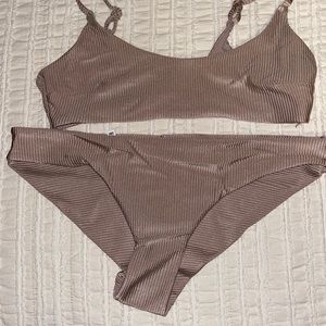 AE swim suit in tan shine